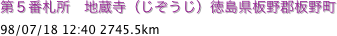 第５番札所　地蔵寺（じぞうじ）徳島県板野郡板野町
98/07/18 12:40 2745.5km